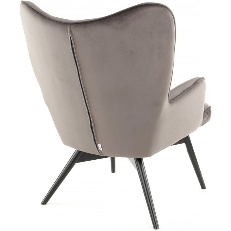 Armchair Black Vicky Velvet Grey